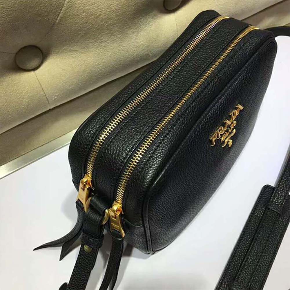 Calf leather shoulder online bag prada