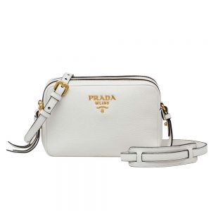 Prada Women Calf Leather Shoulder Bag-white (1)