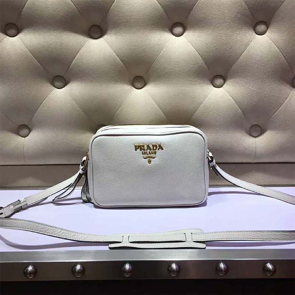 Prada Women Calf Leather Shoulder Bag-white (3)
