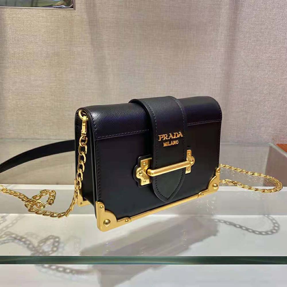 Prada Cahier Shoulder Bag - Black for Women