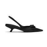 Prada Women Nylon Gabardine Slingback Pumps-Black