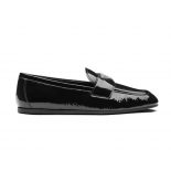 Prada Women Patent Leather Loafers in 5mm Heel-Black