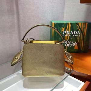 Prada Women Prada Matinee Micro Saffiano Leather Bag Gold