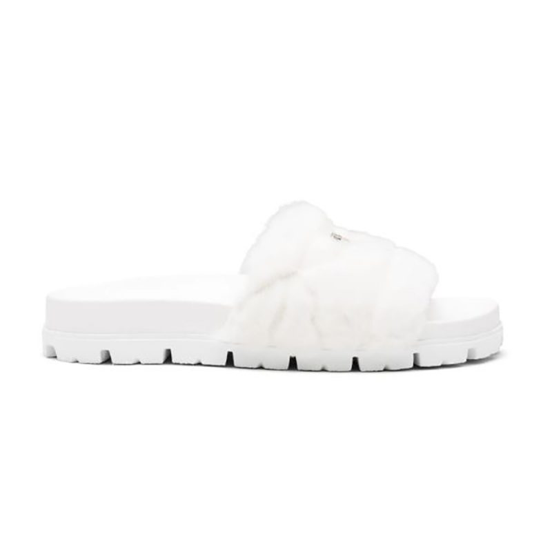 PRA SHEARLING SLIDES CREAMY WHITE LAMBSKIN main image 0