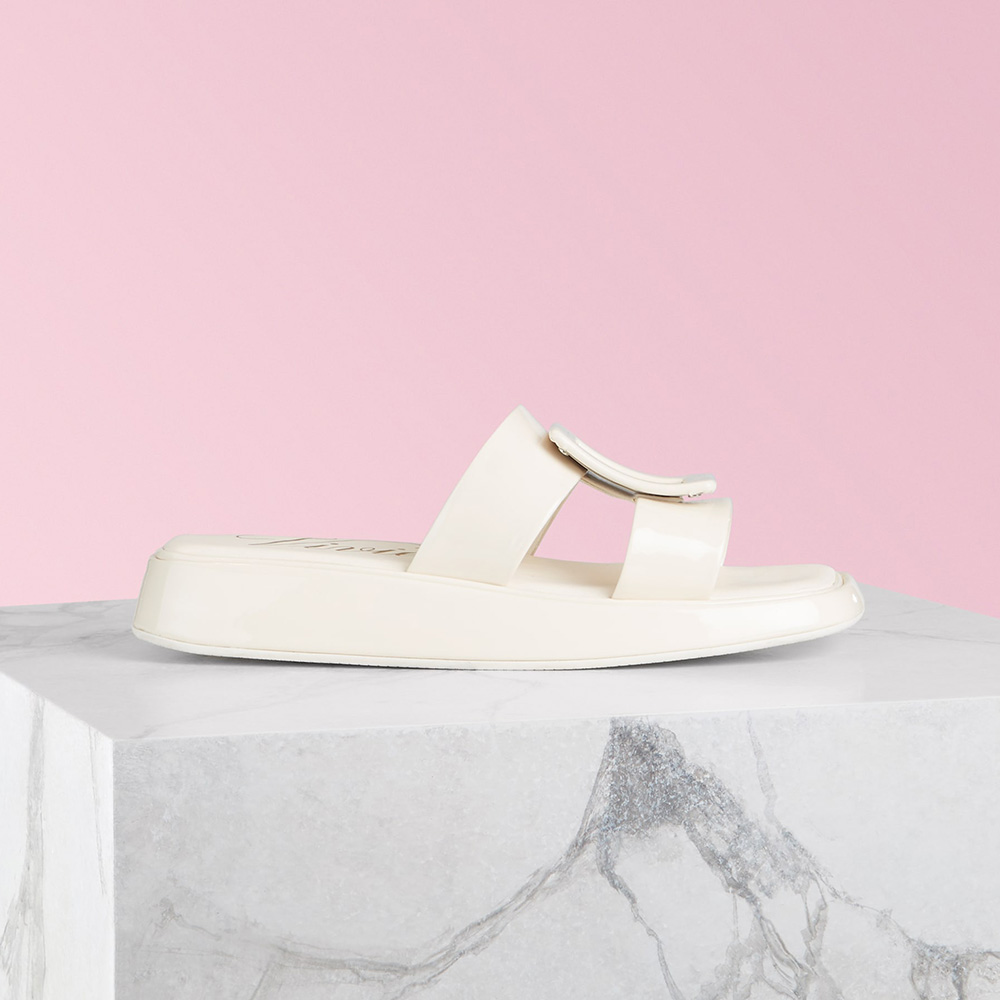 Roger Vivier Women Vivier Slide Covered Buckle Mules in Patent Leather ...
