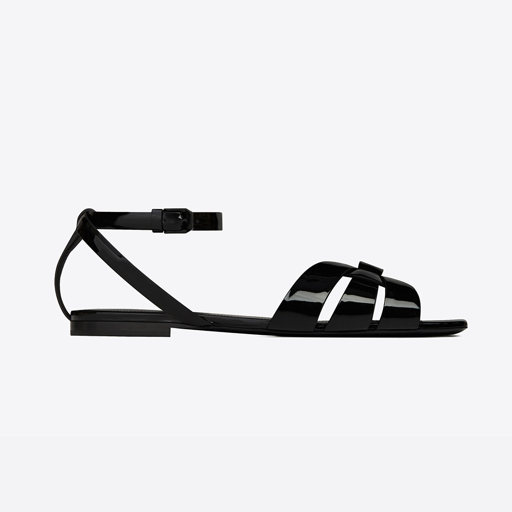 Tribute flat sandals on sale in patent leather