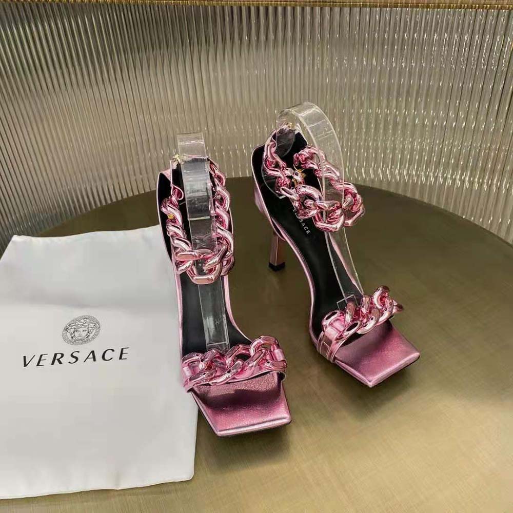 pink versace sandals heels