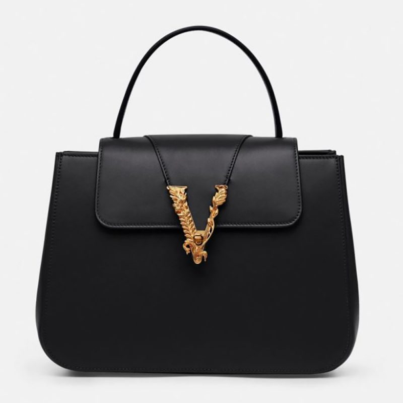 Versace Women Virtus Belt Bag in Calfskin LeatherWhite