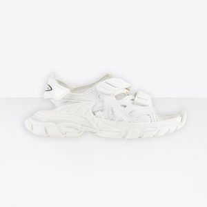 Balenciaga Women Track Sandal in White Neoprene and Rubber