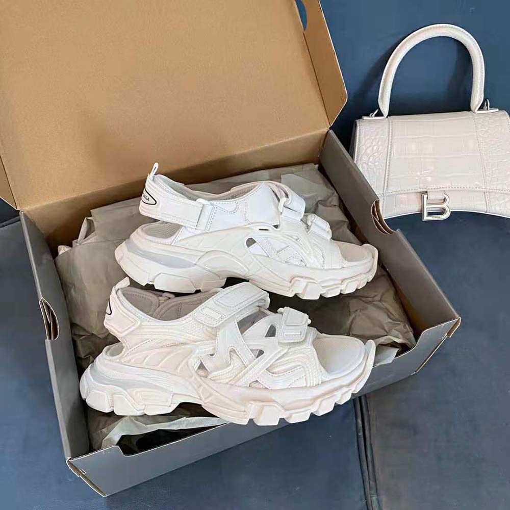 Balenciaga Women Track Sandal in White Neoprene and Rubber 3 Balenciaga Women Track Sandal in White Neoprene and Rubber - Image 3