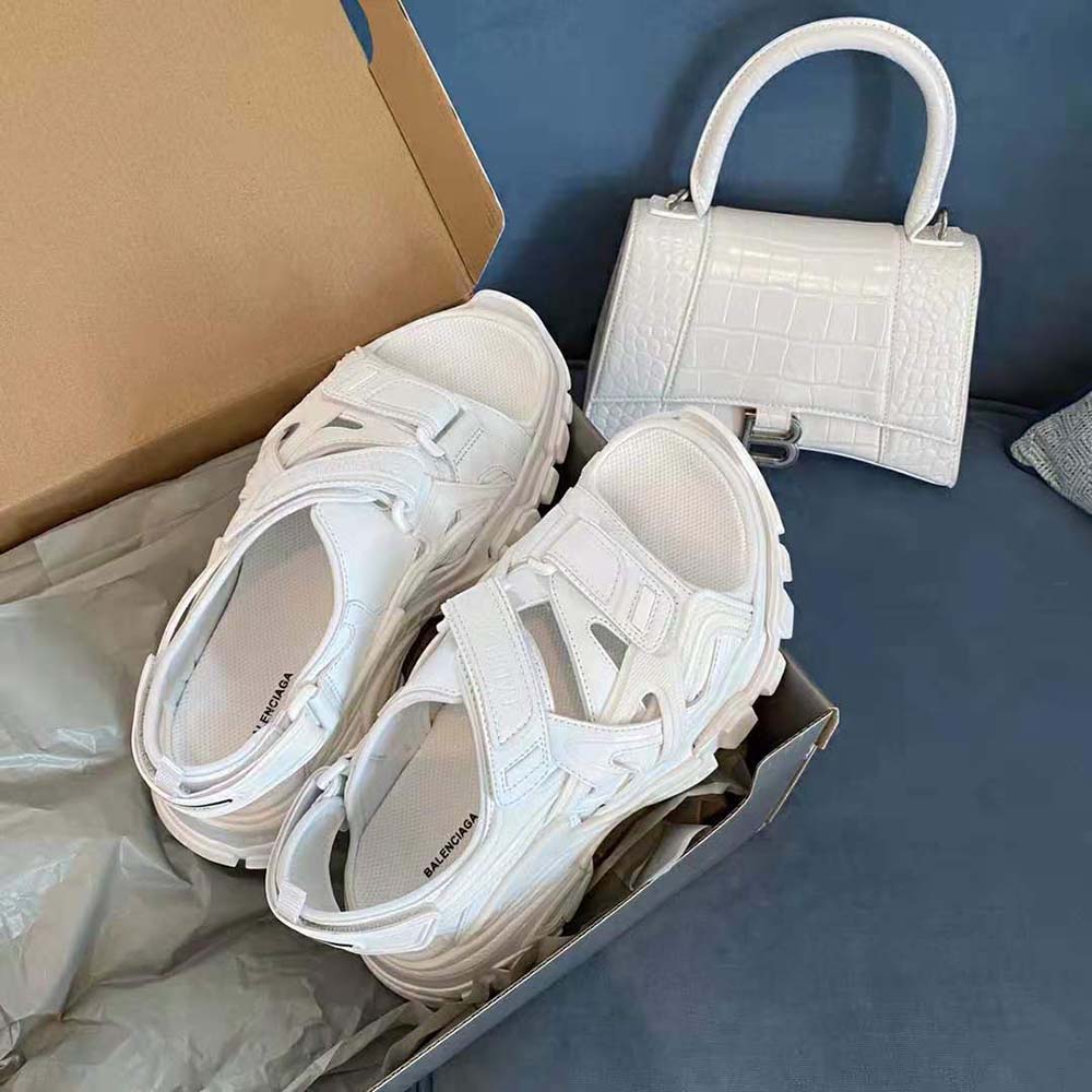 Balenciaga Women Track Sandal in White Neoprene and Rubber 4 Balenciaga Women Track Sandal in White Neoprene and Rubber - Image 4