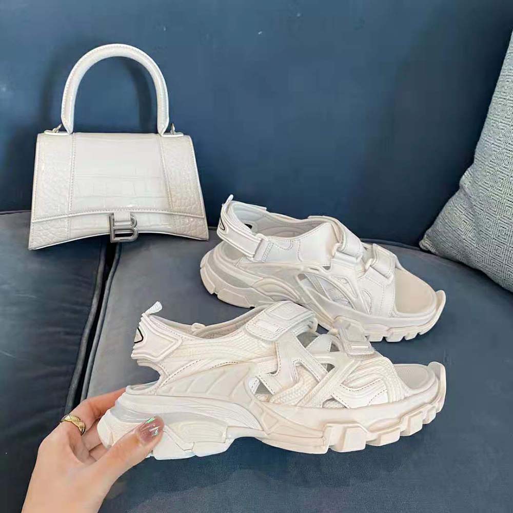Balenciaga Women Track Sandal in White Neoprene and Rubber 5 Balenciaga Women Track Sandal in White Neoprene and Rubber - Image 5