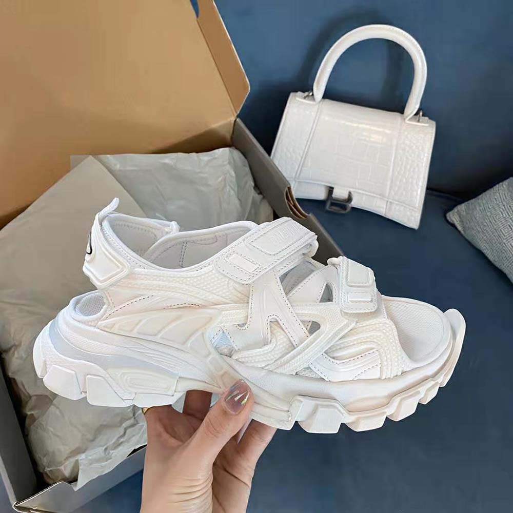 Balenciaga Women Track Sandal in White Neoprene and Rubber 9 Balenciaga Women Track Sandal in White Neoprene and Rubber - Image 9