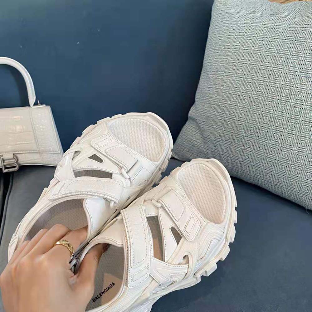 Balenciaga Women Track Sandal in White Neoprene and Rubber 8 Balenciaga Women Track Sandal in White Neoprene and Rubber - Image 8