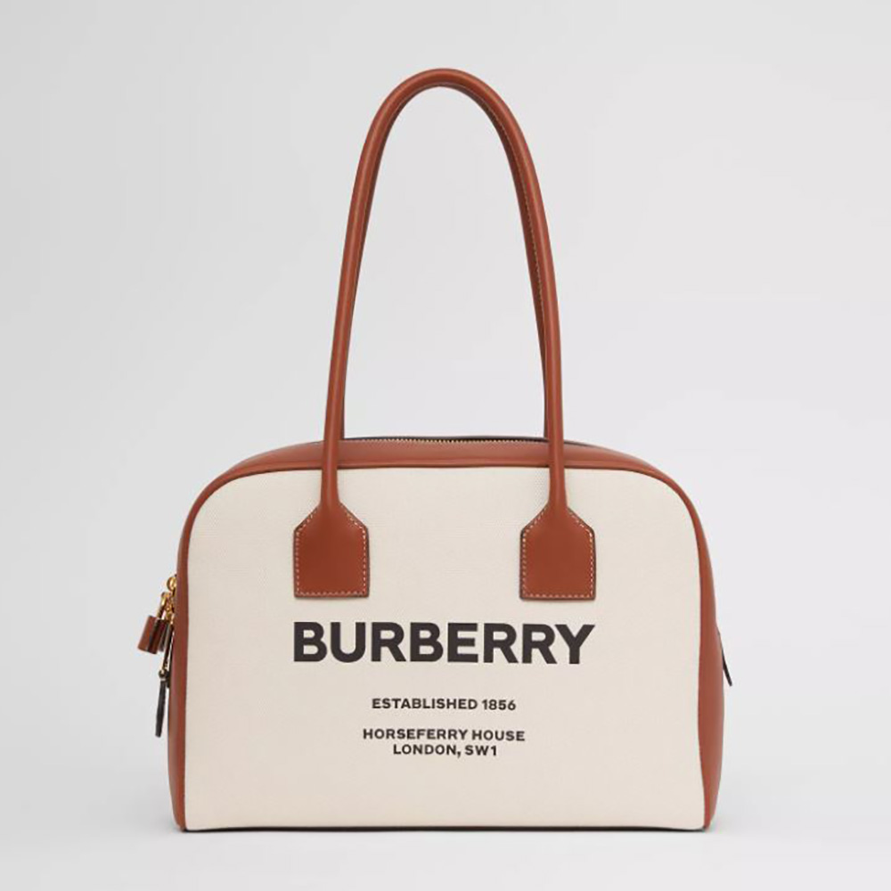 Burberry Women Medium Leather Half Cube Bag-Black