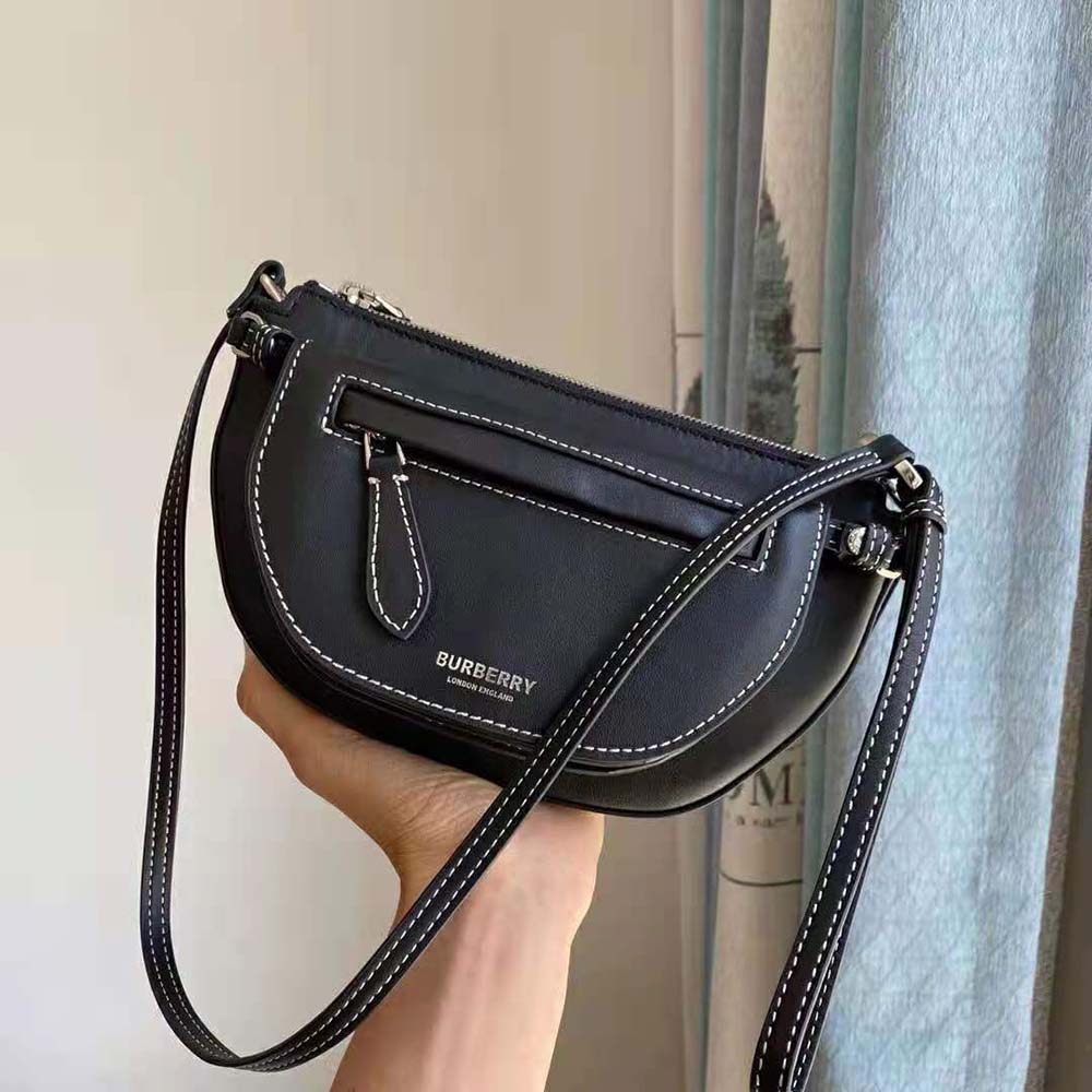 Burberry Women Mini Leather Double Olympia Bag-Black 3 Burberry Women Mini Leather Double Olympia Bag-Black - Image 3