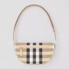 Burberry Women Small Check Canvas and Leather Olympia Bag