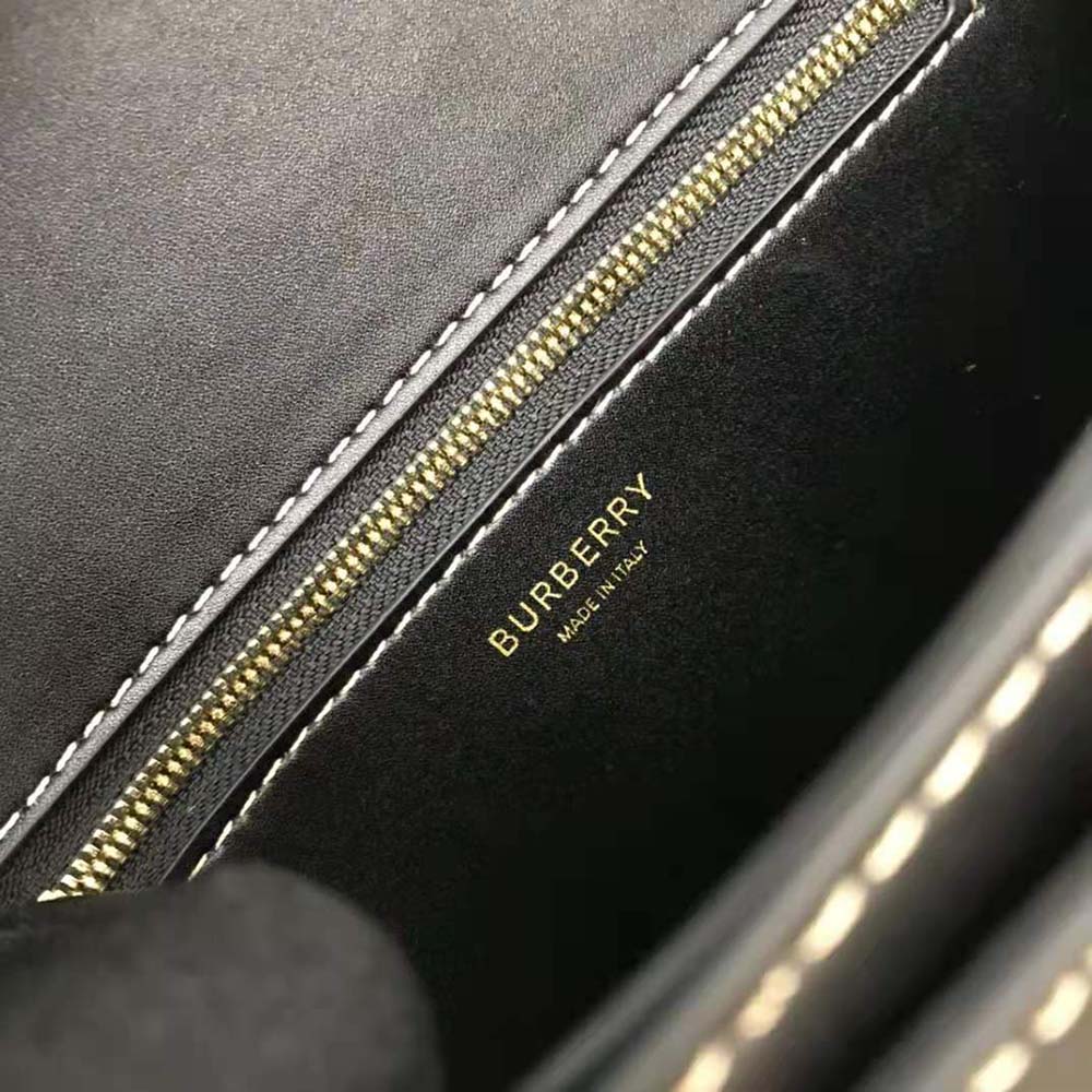 Burberry Women Small Tri-tone Canvas and Leather TB Bag-Black 10 Burberry Women Small Tri-tone Canvas and Leather TB Bag-Black - Image 10