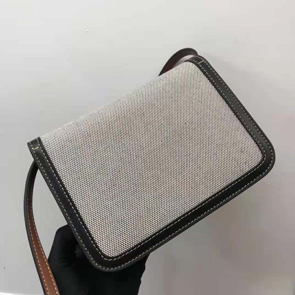 Burberry Women Small Tri-tone Canvas and Leather TB Bag-Black 4 Burberry Women Small Tri-tone Canvas and Leather TB Bag-Black - Image 4