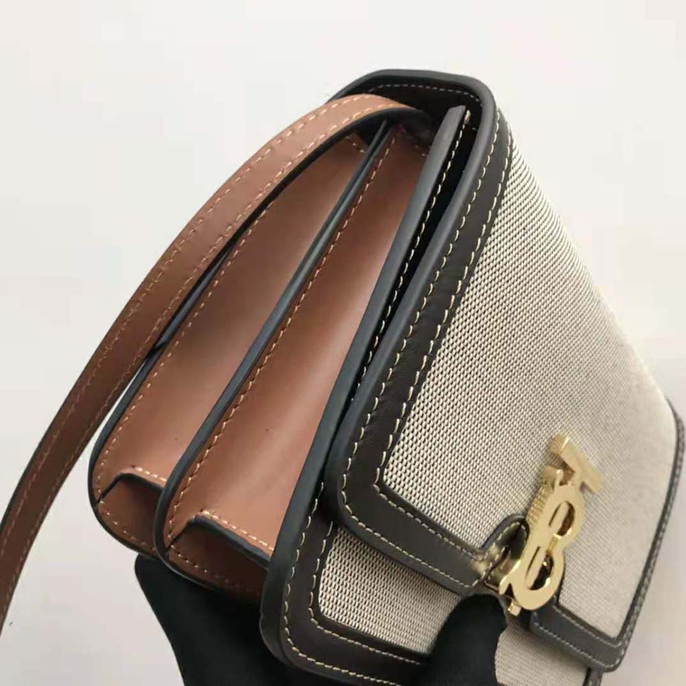 Burberry Women Small Tri-tone Canvas and Leather TB Bag-Black 6 Burberry Women Small Tri-tone Canvas and Leather TB Bag-Black - Image 6