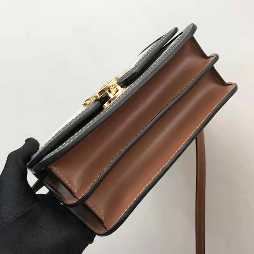 Burberry Women Small Tri-tone Canvas and Leather TB Bag-Black 7 Burberry Women Small Tri-tone Canvas and Leather TB Bag-Black - Image 7