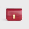 Celine Women Medium Classic Bag in Box Calfskin-Red
