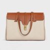 Celine Women Medium Soft 16 Bag in Textile and Calfskin