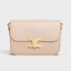 Celine Women Medium Triomphe Bag in Shiny Calfskin-Sandy