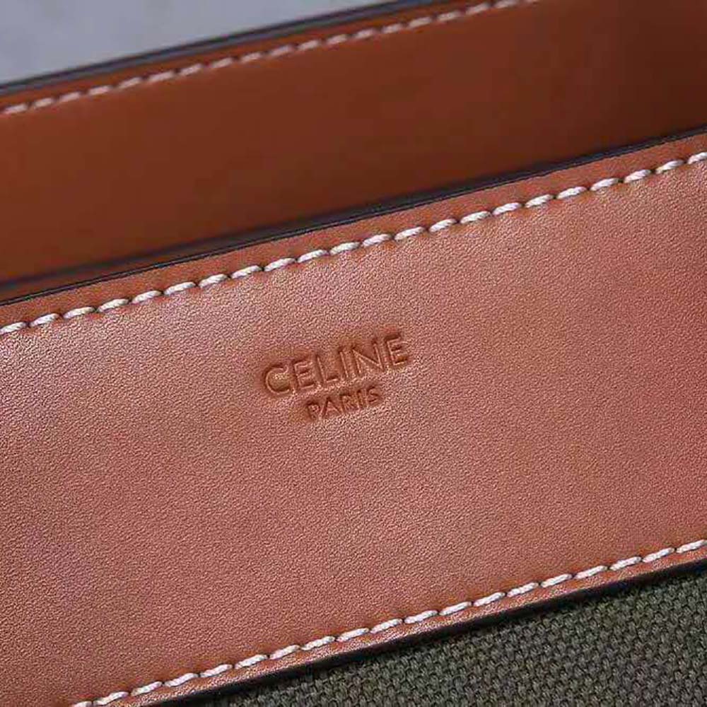 Celine Women Micro Luggage Handbag in Textile and Calfskin-Green 10 Celine Women Micro Luggage Handbag in Textile and Calfskin-Green - Image 10