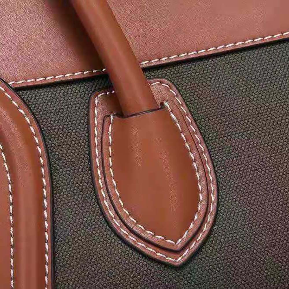 Celine Women Micro Luggage Handbag in Textile and Calfskin-Green 8 Celine Women Micro Luggage Handbag in Textile and Calfskin-Green - Image 8