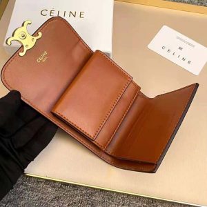 Women's Compact wallet Triomphe in Triomphe canvas, CELINE