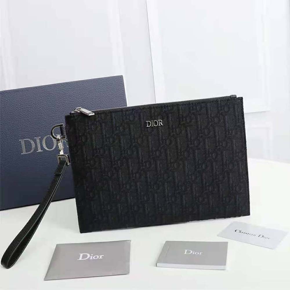 Dior Men's Oblique Jacquard Pouch