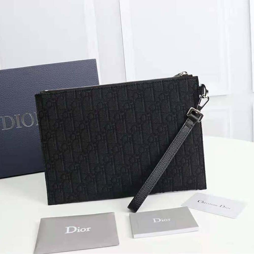 Dior - A5 Pouch Black Dior Oblique Jacquard - Men