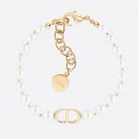 Dior Women 30 Montaigne Bracelet Gold-Finish Metal and White Resin Pearls