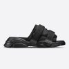 Dior Women D-wander Slide Black Technical Fabric with Camouflage Print