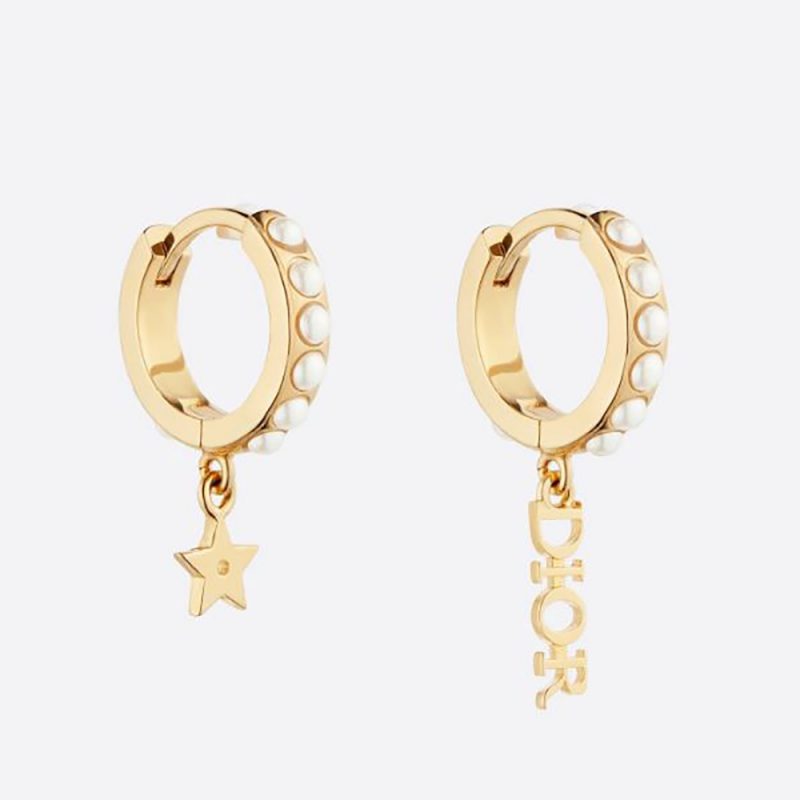 Dior Women J'Adior Earrings Gold-Finish Metal and White Resin Pearls