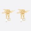 Dior Women J'Adior Earrings Gold-Finish Metal and White Resin Pearls