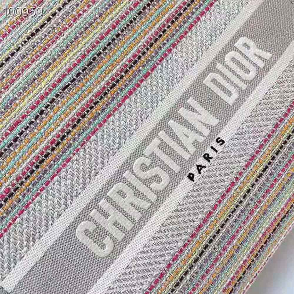 Dior Women Medium Lady D-lite Bag Multicolor Stripes Embroidery 7 Dior Women Medium Lady D-lite Bag Multicolor Stripes Embroidery - Image 7