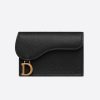 Dior Women Saddle Flap Card Holder Black Grained Calfskin 11 Dior Women Saddle Flap Card Holder Black Grained Calfskin