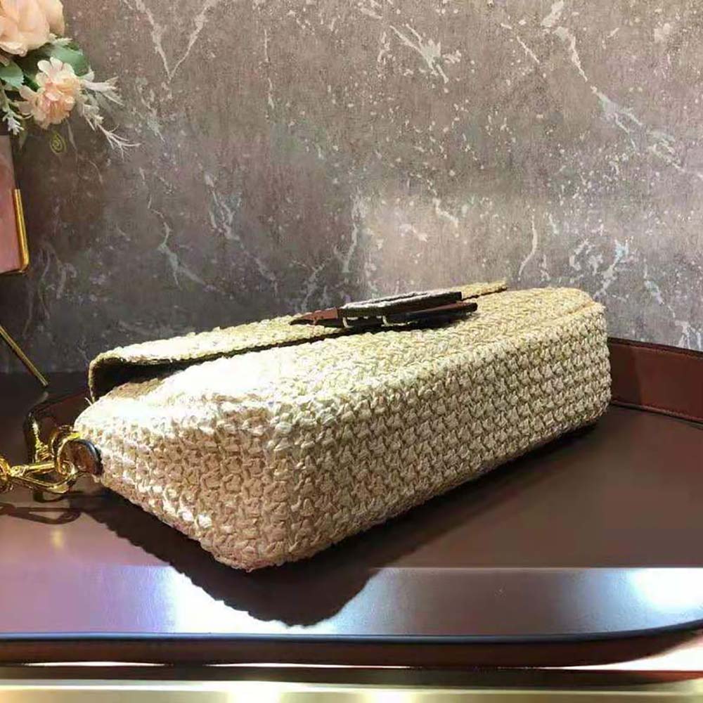 Fendi Women Baguette Woven Straw Bag-Beige 5 Fendi Women Baguette Woven Straw Bag-Beige - Image 5