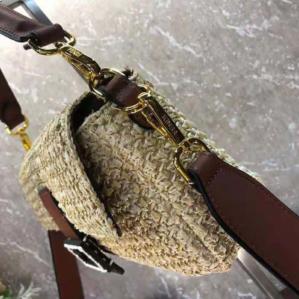 Fendi Women Baguette Woven Straw Bag-Beige 6 Fendi Women Baguette Woven Straw Bag-Beige - Image 6