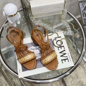 fendi ff interlace leather thong sandals