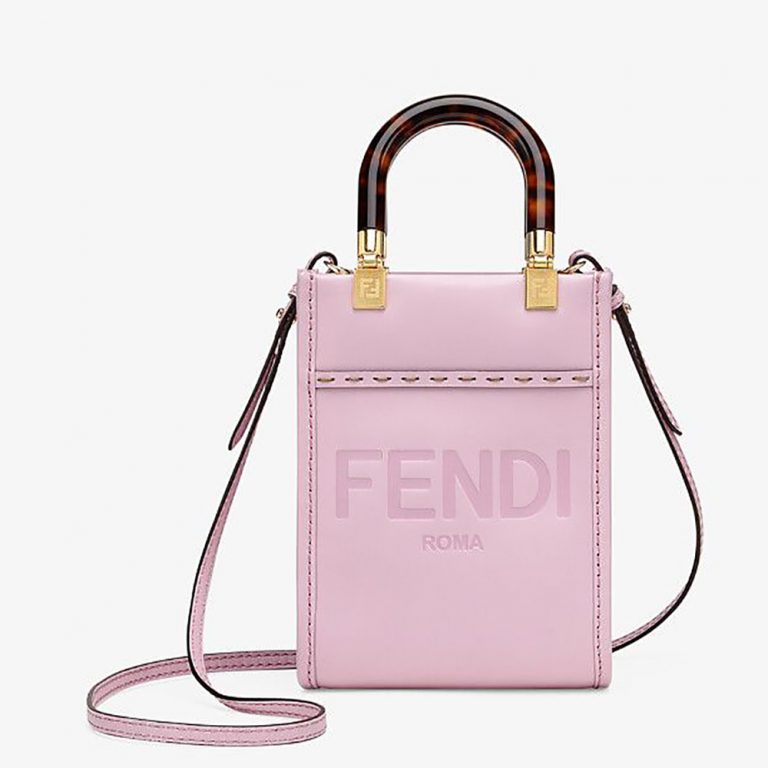 Fendi Women Mini Sunshine Shopper Leather Mini-Bag-Yellow