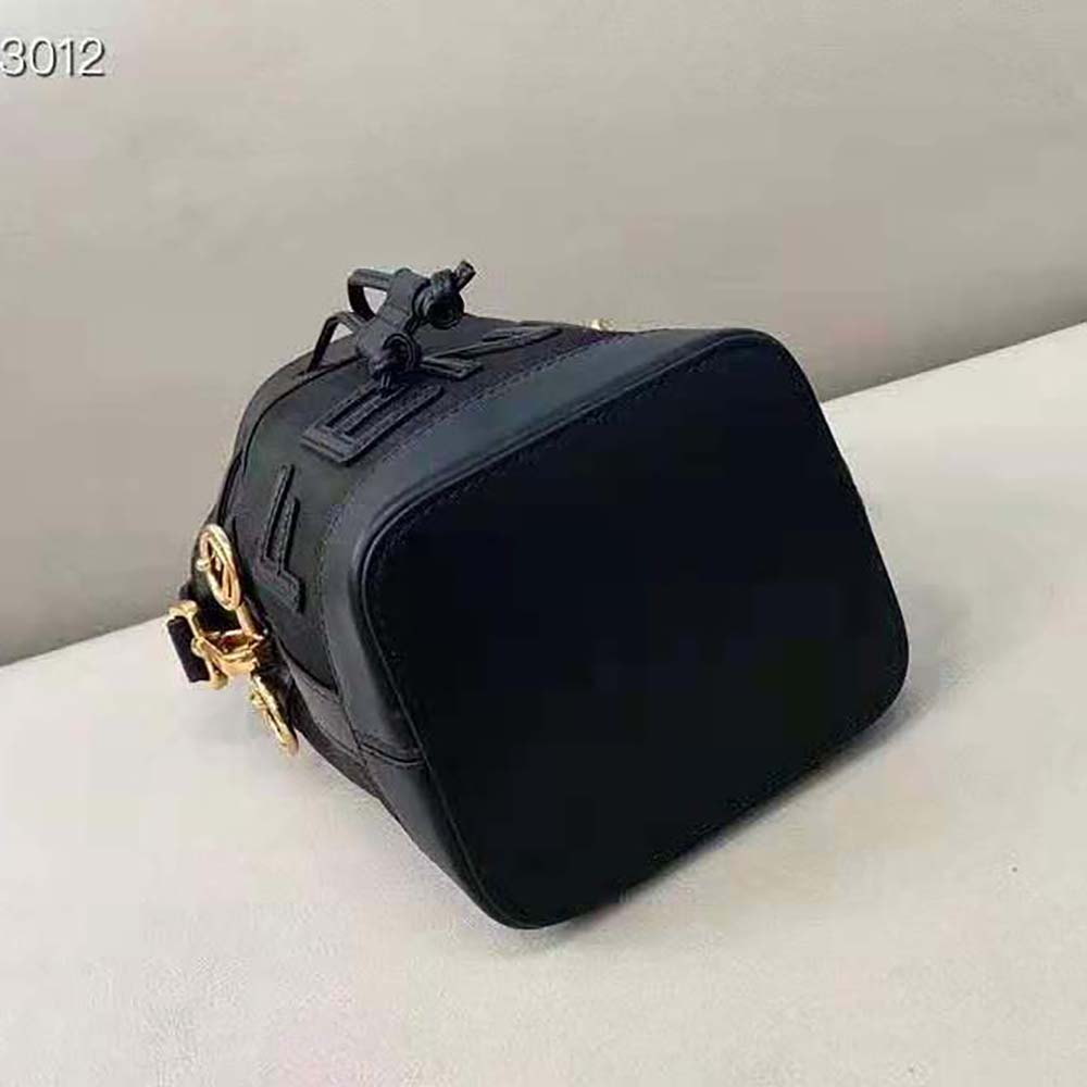 Fendi Women Mon Tresor Black Leather and Mesh Mini-bag 5 Fendi Women Mon Tresor Black Leather and Mesh Mini-bag - Image 5