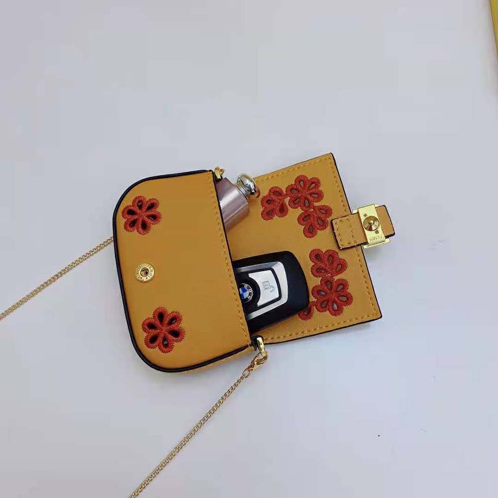 Fendi Women Nano Baguette Charm Orange Nappa Leather 7 Fendi Women Nano Baguette Charm Orange Nappa Leather - Image 7