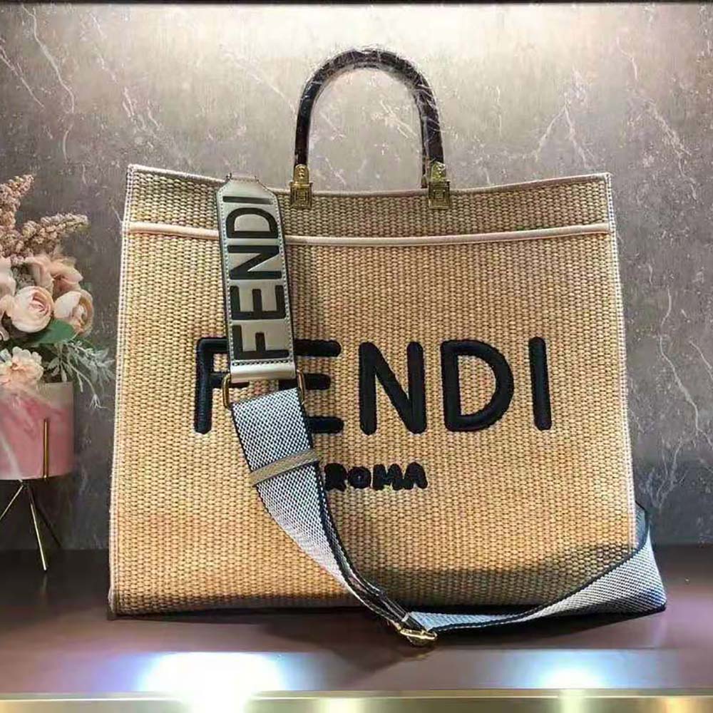 Tote Bags  Fendi Womens Fendi Sunshine Large Woven Straw Shopper > All  Philippines