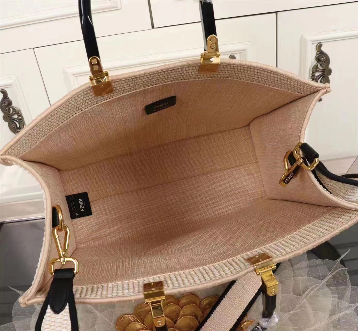 Tote Bags  Fendi Womens Fendi Sunshine Large Woven Straw Shopper > All  Philippines