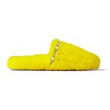 Jimmy Choo Women Aliette Flat Mimosa Shearling Slippers-Yellow