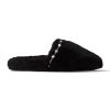 Jimmy Choo Women Aliette Flat Natural Shearling Slippers-Black