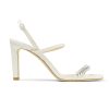 Jimmy Choo Women Meira 85 Latte Nappa Sandals with Leaf Crystal Embellishment 12 Jimmy Choo Women Meira 85 Latte Nappa Sandals with Leaf Crystal Embellishment